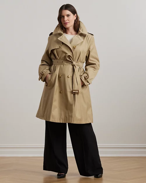 lauren ralph lauren Gabardina cruzada de mezcla de algodón para mujer | Ralph Lauren® ES