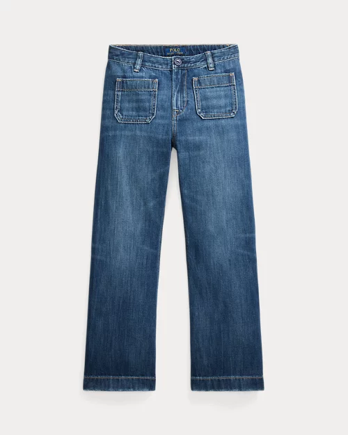 lauren ralph lauren Jeans de pernera ancha con logotipo para niña | Ralph Lauren® ES