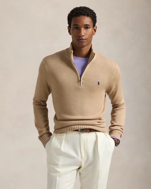lauren ralph lauren Jersey de algodón con cremallera corta para hombre | Ralph Lauren® ES