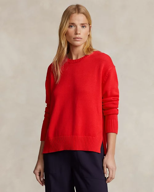lauren ralph lauren Jersey de algodón con cuello redondo para mujer | Ralph Lauren® ES