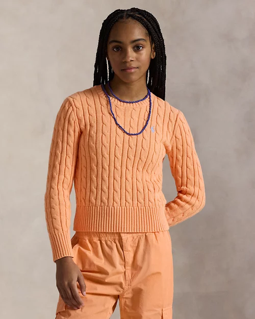 lauren ralph lauren Jersey de algodón en punto de ochos para niña | Ralph Lauren® ES