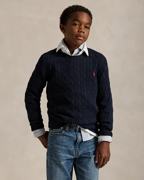 lauren ralph lauren Jersey de algodón en punto de ochos para niño | Ralph Lauren® ES
