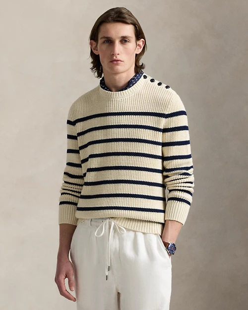 lauren ralph lauren Jersey de algodón y lino con rayas para hombre | Ralph Lauren® ES