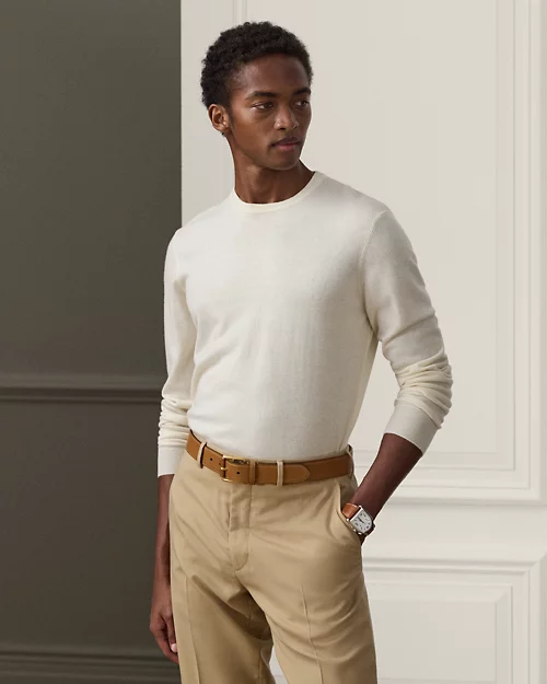 lauren ralph lauren Jersey de cachemira con cuello redondo para hombre | Ralph Lauren® ES