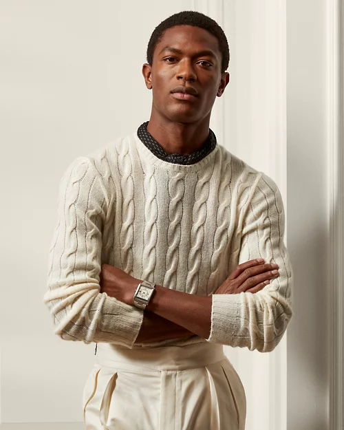 lauren ralph lauren Jersey de cachemira en punto de ochos para hombre | Ralph Lauren® ES