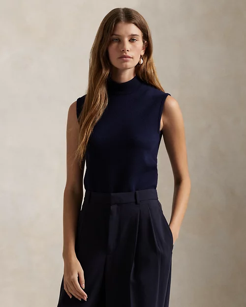lauren ralph lauren Jersey de cuello vuelto sin mangas para mujer | Ralph Lauren® ES
