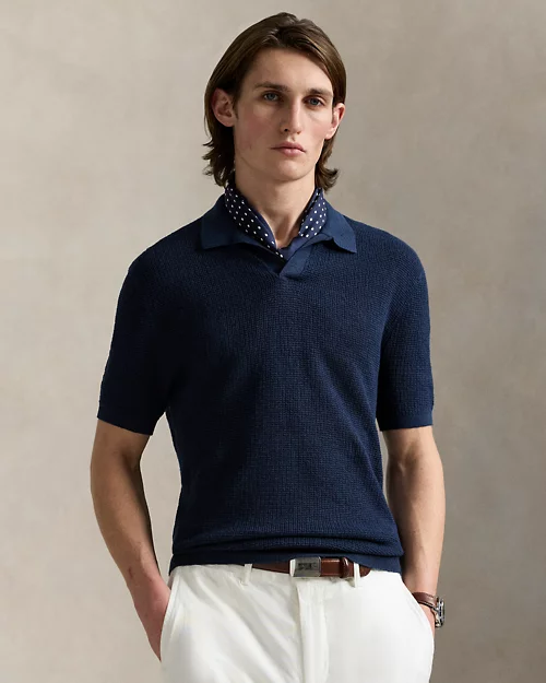 lauren ralph lauren Jersey de lino en punto de piqué para hombre | Ralph Lauren® ES