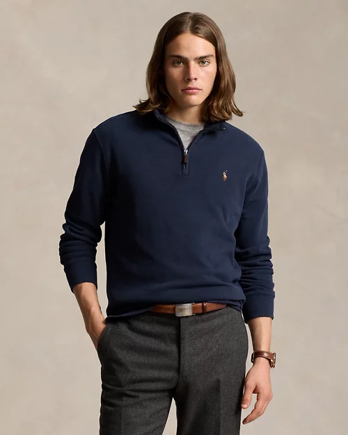lauren ralph lauren Jersey Estate-Rib con cremallera corta para hombre | Ralph Lauren® ES