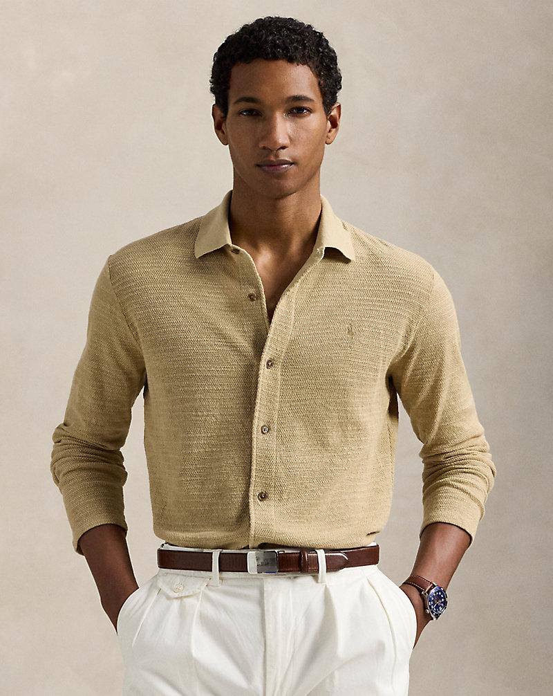 lauren ralph lauren Jersey tipo camisa de algodón y lino para hombre | Ralph Lauren® ES