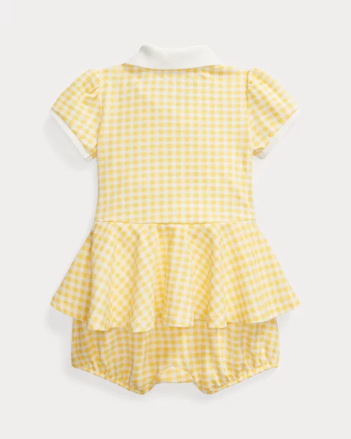 Lauren Ralph Lauren Pelele Corto De Piqué Con Cuadros Vichy Para Bebé Niña | Ralph Lauren® ES