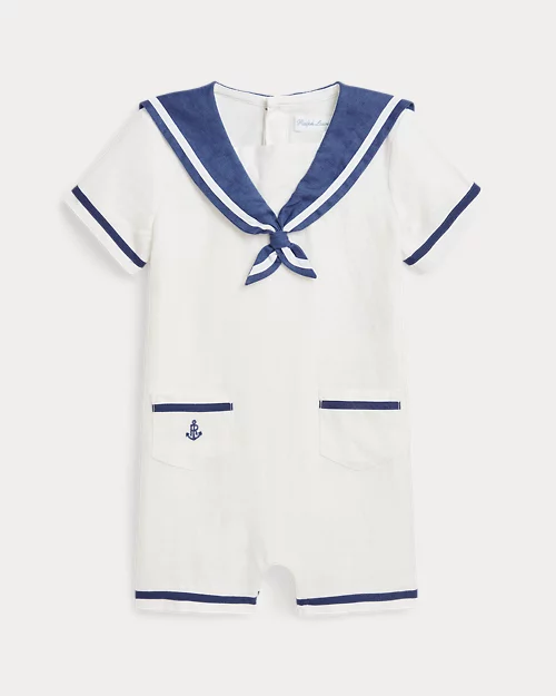 lauren ralph lauren Peto corto de lino estilo náutico para bebé niño | Ralph Lauren® ES
