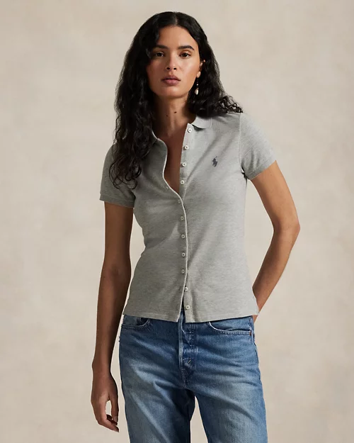 lauren ralph lauren Polo con tapeta abotonada para mujer | Ralph Lauren® ES