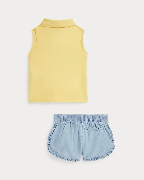 Lauren Ralph Lauren Polo De Algodón Y Pantalón Corto Para Bebé Niña | Ralph Lauren® ES