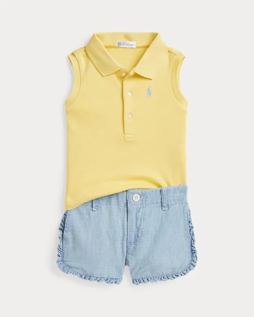lauren ralph lauren Polo de algodón y pantalón corto para bebé niña | Ralph Lauren® ES