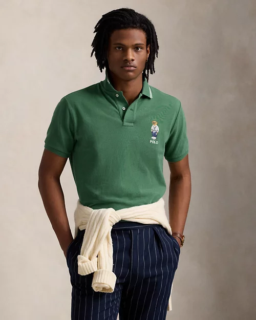 lauren ralph lauren Polo de piqué Custom Slim con Polo Bear para hombre | Ralph Lauren® ES