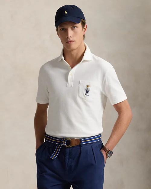 lauren ralph lauren Polo de piqué Custom Slim con Polo Bear para hombre | Ralph Lauren® ES