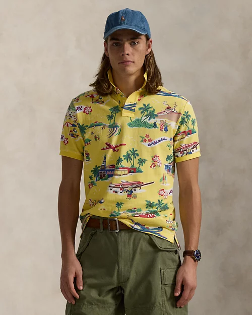 lauren ralph lauren Polo de piqué Custom Slim con Polo Bear para hombre | Ralph Lauren® ES