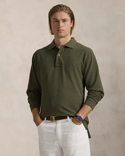 lauren ralph lauren Polo de piqué de manga larga para hombre | Ralph Lauren® ES