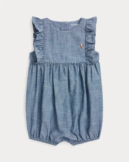 lauren ralph lauren Ranita de cambray en índigo para bebé niña | Ralph Lauren® ES