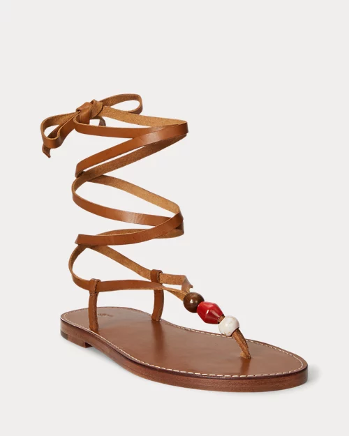Lauren Ralph Lauren Sandalia De Piel Con Abalorios Y Tira Para Mujer | Ralph Lauren® ES