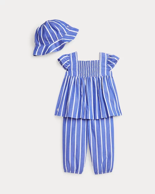 lauren ralph lauren Set de 3 piezas de popelina de algodón para bebé niña | Ralph Lauren® ES