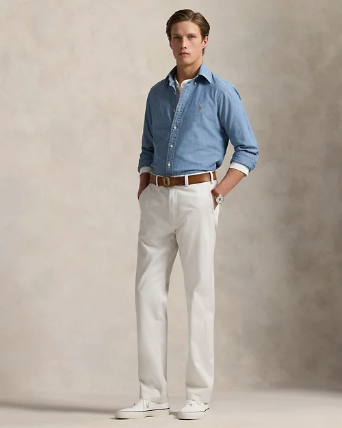 Lauren Ralph Lauren Sobrecamisa De Cambray En índigo Para Hombre | Ralph Lauren® ES