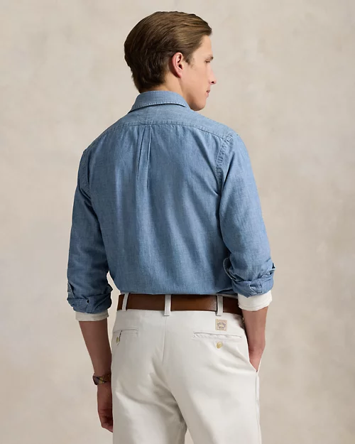 Lauren Ralph Lauren Sobrecamisa De Cambray En índigo Para Hombre | Ralph Lauren® ES