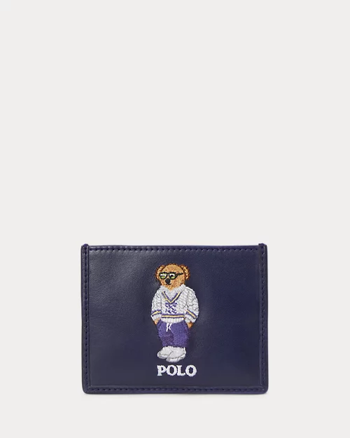 lauren ralph lauren Tarjetero de piel con Polo Bear para hombre | Ralph Lauren® ES