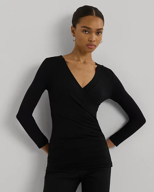 lauren ralph lauren Top cruzado de punto jersey para mujer | Ralph Lauren® ES