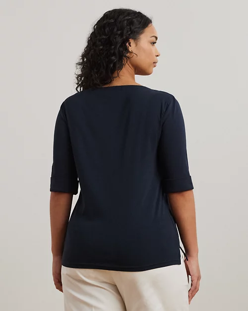 Lauren Ralph Lauren Top De Cuello Barco De Algodón Para Mujer | Ralph Lauren® ES