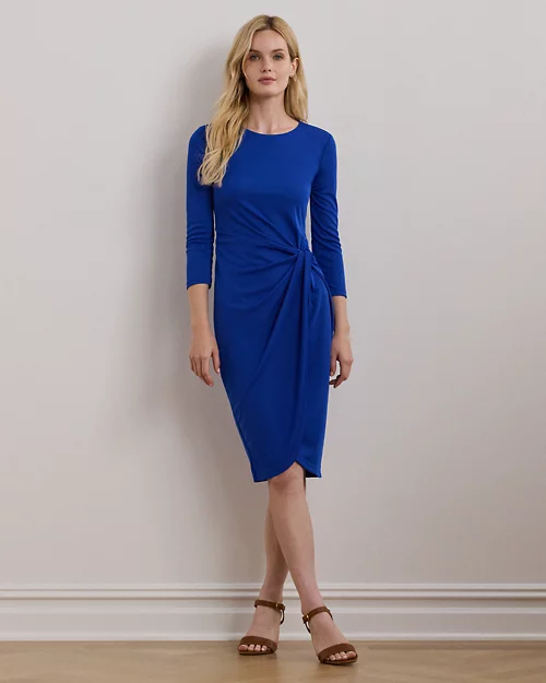 lauren ralph lauren Vestido anudado de punto elástico para mujer | Ralph Lauren® ES