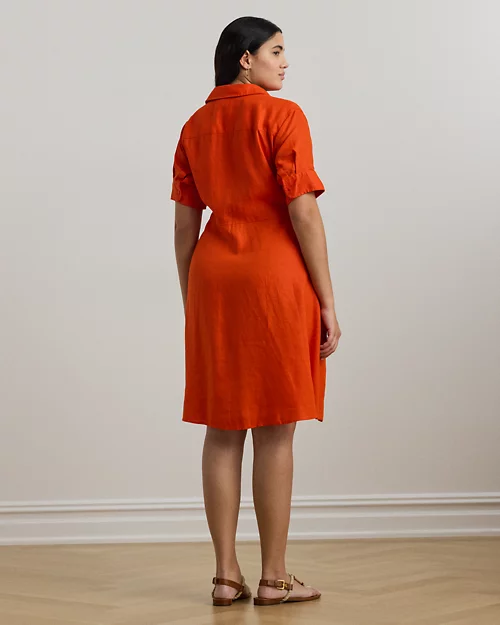 Lauren Ralph Lauren Vestido Camisero Anudado De Lino Para Mujer | Ralph Lauren® ES