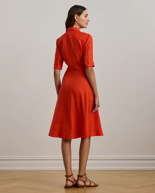 Lauren Ralph Lauren Vestido Camisero Anudado De Lino Para Mujer | Ralph Lauren® ES