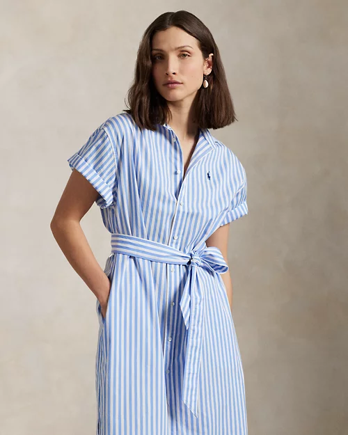 Lauren Ralph Lauren Vestido Camisero De Algodón Con Cinturón Para Mujer | Ralph Lauren® ES