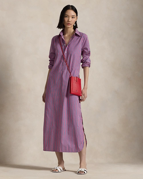 lauren ralph lauren Vestido camisero de algodón con rayas para mujer | Ralph Lauren® ES