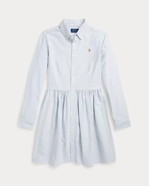 lauren ralph lauren Vestido camisero de algodón con rayas para niña | Ralph Lauren® ES