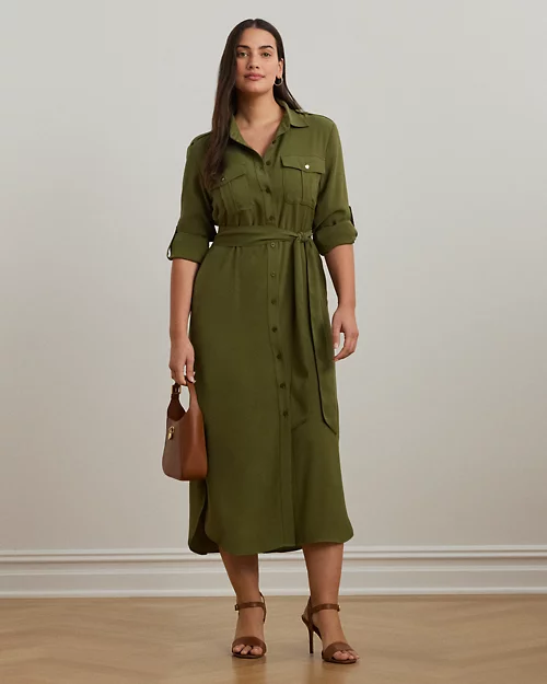 lauren ralph lauren Vestido camisero de georgette para mujer | Ralph Lauren® ES