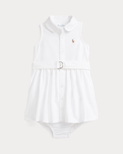 lauren ralph lauren Vestido camisero de oxford y pololo para bebé niña | Ralph Lauren® ES