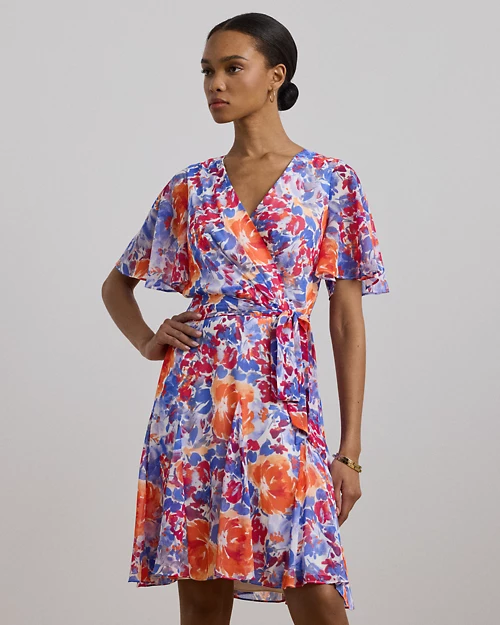 Lauren Ralph Lauren Vestido Cruzado De Georgette Arrugado Para Mujer | Ralph Lauren® ES