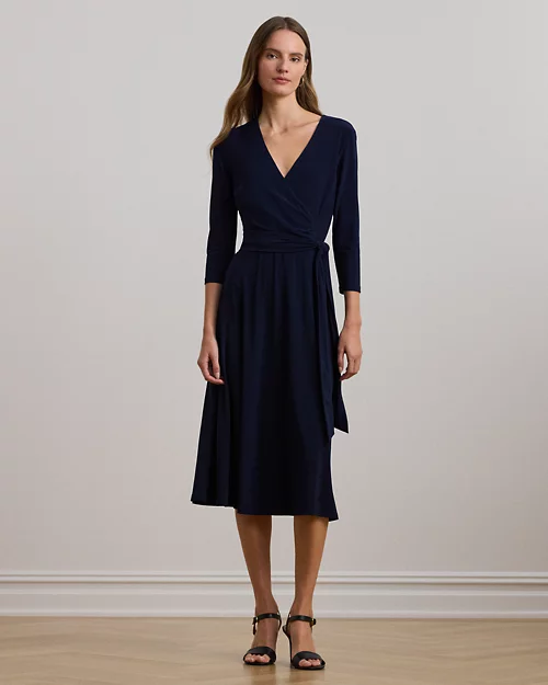 lauren ralph lauren Vestido cruzado de punto jersey para mujer | Ralph Lauren® ES