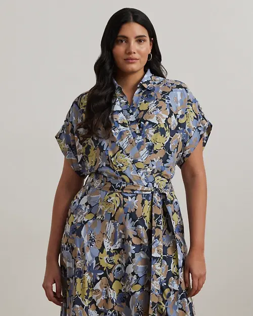 Lauren Ralph Lauren Vestido De Crepé Estampado Con Cinturón Para Mujer | Ralph Lauren® ES