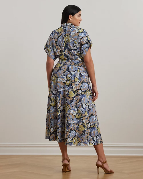 Lauren Ralph Lauren Vestido De Crepé Estampado Con Cinturón Para Mujer | Ralph Lauren® ES