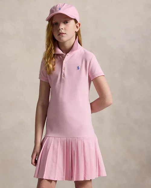 Lauren Ralph Lauren Vestido Polo De Piqué Elástico Plisado Para Niña | Ralph Lauren® ES