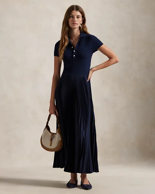 lauren ralph lauren Vestido tipo polo con cuerpo de punto para mujer | Ralph Lauren® ES