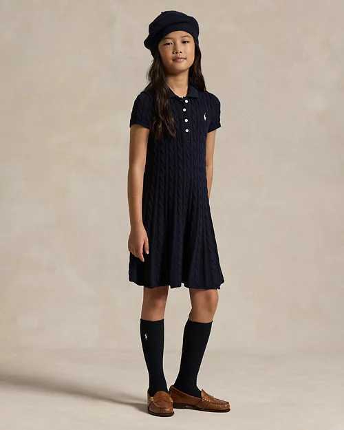 lauren ralph lauren Vestido tipo polo de punto de algodón para niña | Ralph Lauren® ES