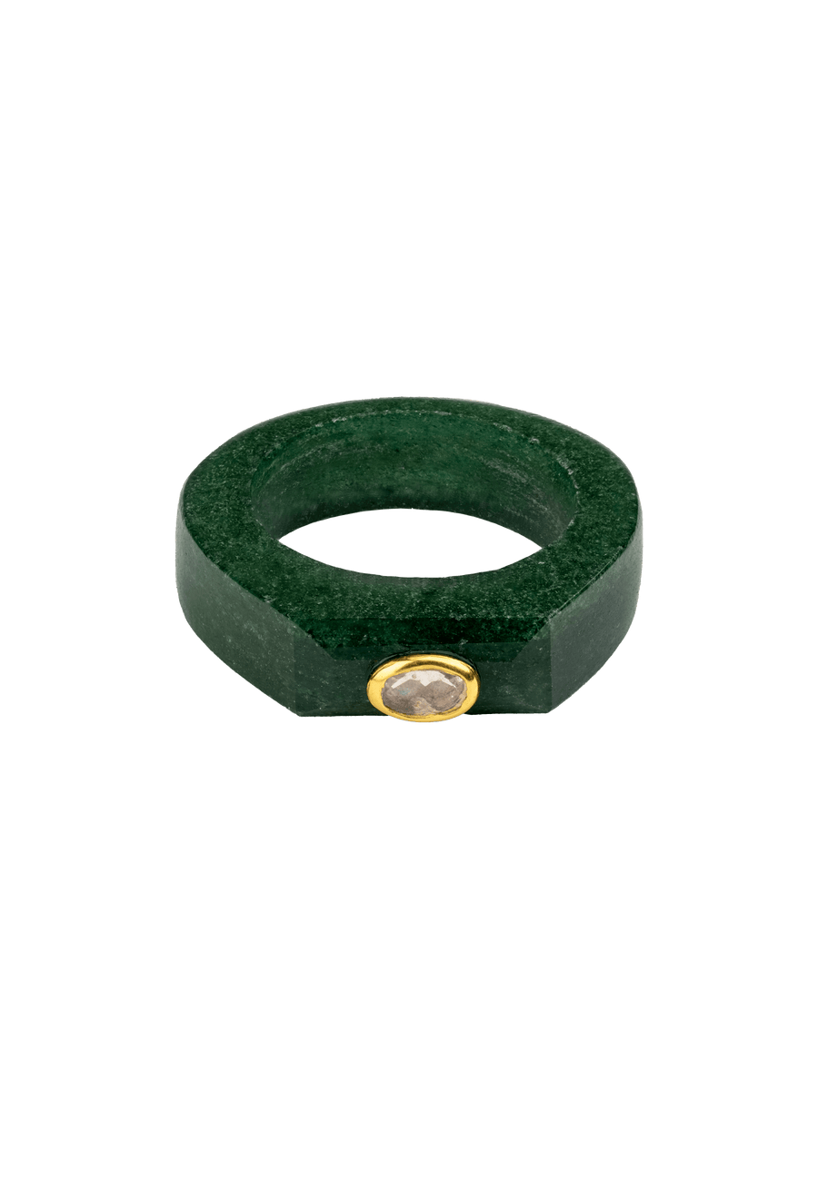 Lavani Anillo Aventurina Verde Mora