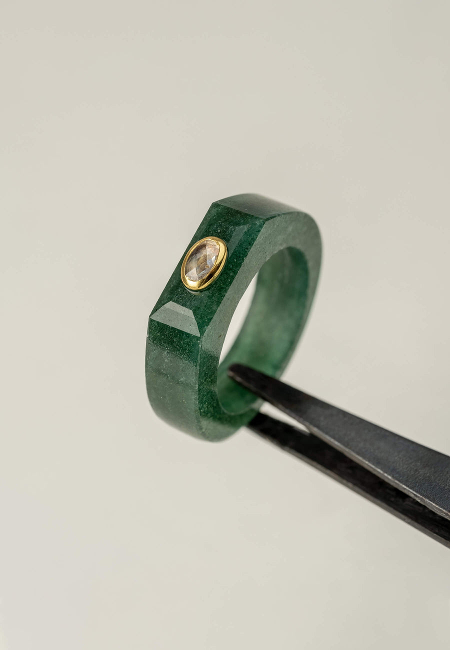 Lavani Anillo Aventurina Verde Mora