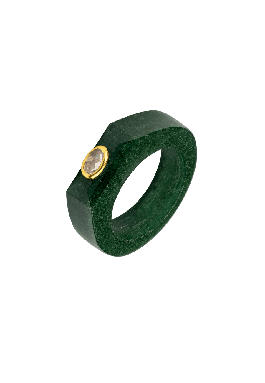 lavani Anillo Aventurina Verde Mora