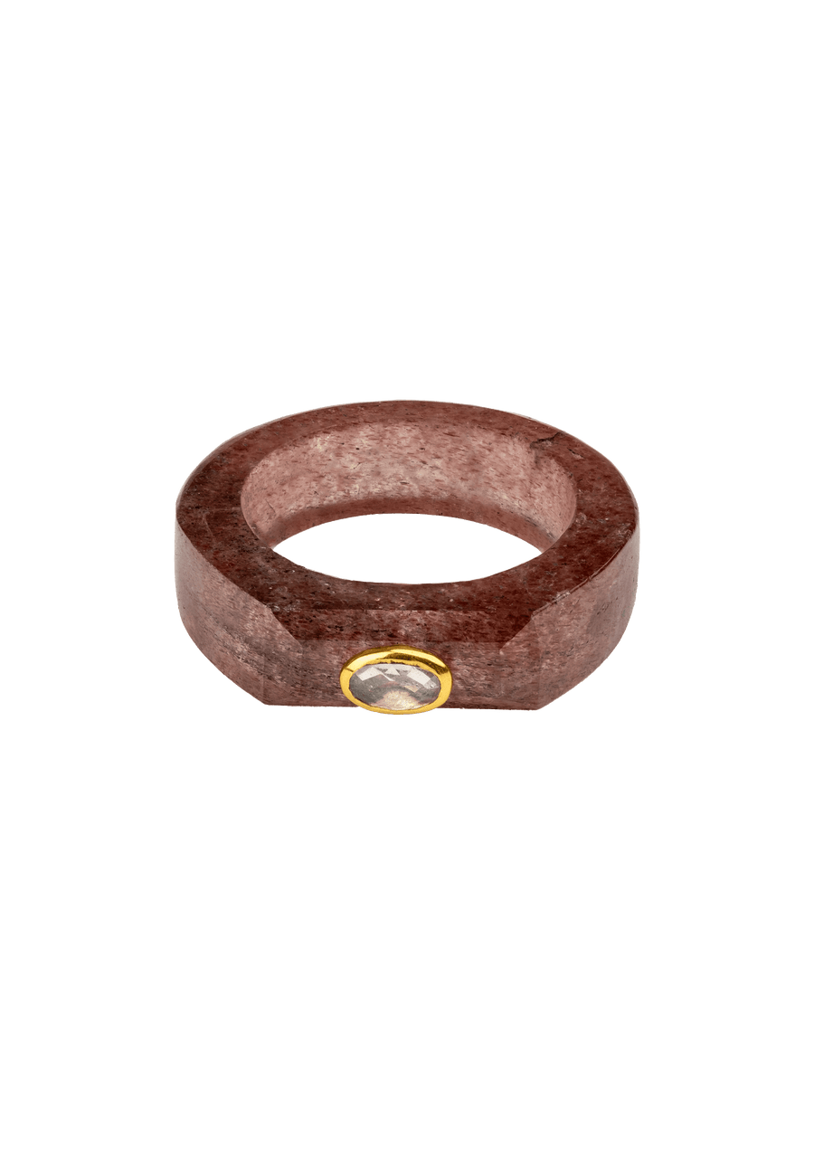 Lavani Anillo Cuarzo Fresa Mora