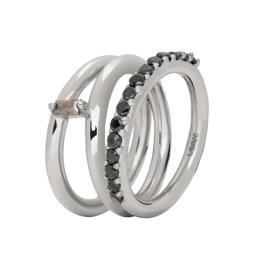 lavani Anillo Idol Negro Plata